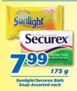 Sunlight/Securex Bath Soap Assorted-175g Each