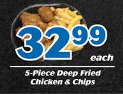 5-Piece Deep Fried Chicken & Chips