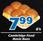 Cambridge Food Rasin Buns-6's