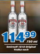 Smirnoff 1818 Original Vodka-750ml Each