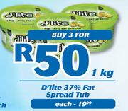 D'lite 37% Fat Spread Tub-1Kg Each