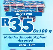Nutriday Smooth Yoghurt Assorted-6x100g Each 