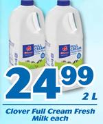 Clover Full Cream Fresh Milk-2L Each