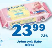 Johnson's Baby Wipes-72's 