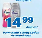 Dawn Hand & Body Lotion Assorted-400ml Each