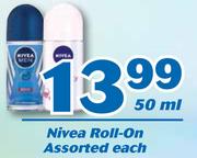 Nivea Roll-On Assorted-50ml Each 