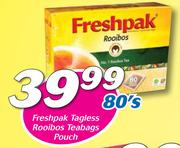 Freshpak Taagless Rooibos Teabags Pouch 80’s