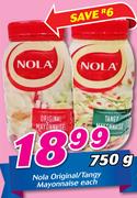 Nola Original/Tangy Mayonnaise-750g Each