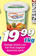 Orange Grove Low Fat Fruit Yoghurt-1kg Each