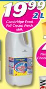Cambridge Food Full Cream Fresh Milk-2Ltr