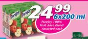 Purejoy 100% Fruit Juice Blend-6x200ml Each