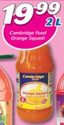 Cambridge Food Orange Squash-2Ltr
