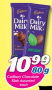 Cadbury Chocolate Slab-80g Each