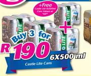Castle Lite Cans-3x6x500ml