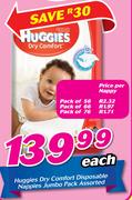 Huggies Dry Comfort Disposable Nappies Jumbo Pack-Each