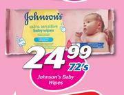 Johnson’s Baby Wipes 72’s