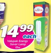 Valupak Energy Saver Lamp 15W-Each