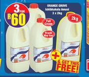 Orange Grove Ishbhakela Amasi Full Cream 3 x 2kg + Free Amasi Full Cream 2kg