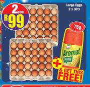 Large Eggs 2 x 30's + Free Aromat 75g