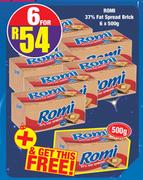 Romi 37% Fat Spread Brick 6 x 500g + Free Romi 37% Fat Spread Brick 500g