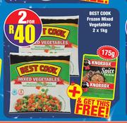 Best Cook Frozen Mixed Vegetables 2 x 1kg + Free Knorrox Spice 175g