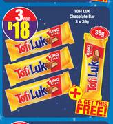 Tofi Luk Chocolate Bar 3 x 36g + Free Tofi Luk Chocolate Bar 36g