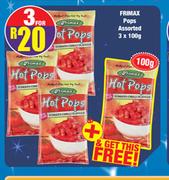Frimax Pops Assorted 3 x 100g + Free Frimax Pops 100g