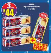 Henro My Scotties Biscuits 3 x 185g + Free Henro My Scotties Biscuits 185g