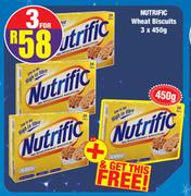 Nutrific Wheat Biscuits 3 x 450g With Free Nutrific Wheat Biscuit 450g