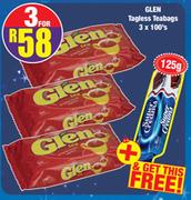 Glen Tagless Teabags 3 x 100's Pack With Free Super Creams 125g
