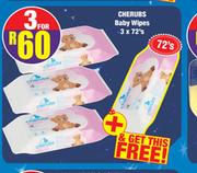 Cherubus Baby Wipes-3 x 72's