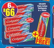 Colgate Triple Action Toothpaste-6 x 100ml