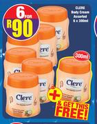 Clere Body Cream Assorted-6 x 300ml