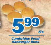 Cambridge Food Hamburger Buns-6's