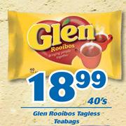 Glen Rooibos Tagless Teabags-40's
