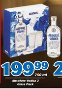 Absolute Vodka With 2 Glass Pack-750ml