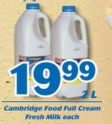 Cambridge Food Full Cream Fresh Milk-2Ltr Each