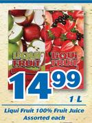 Liqui Fruit 100% Fruit Juice-1Ltr Each