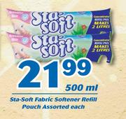 Sta Soft Fabric Softener Refill Pouch-500ml Each