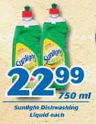 Sunlight Dishwashing Liquid-750ml Each