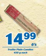 Trulite Plain Candles-6x450g Each