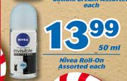 Nivea Roll On-50ml Each