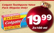 Colgate Toothpaste Value Pack (Regular Only)-2x100ml