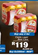 Castle Lager Beer Cans-6x500ml