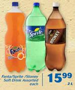 Fanta/ Sprite/ Stoney Soft Drink-2Ltr Each