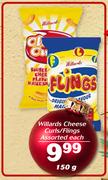 Willards Cheese Curls/ Flings-150g Each