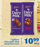 Cadbury Chocolate Slab-80g Each