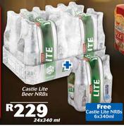 Castle Lite Beer NRB's-24x340ml With Free Castle Lite NRB's-6x340ml
