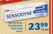 Sensodyne Toothpaste-75ml Each