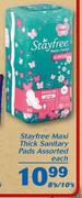 Stayfree Maxi Thick Sanitary Pads 8’s/10’s-Each